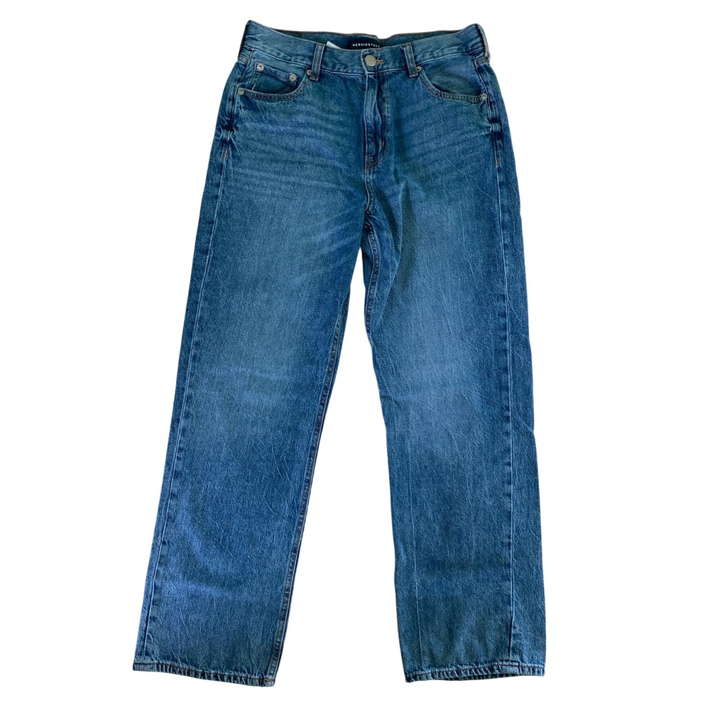Aeropostale High Rise Baggy Blue Jeans Denim 5 Pocket 90s (Size 8 Reg)